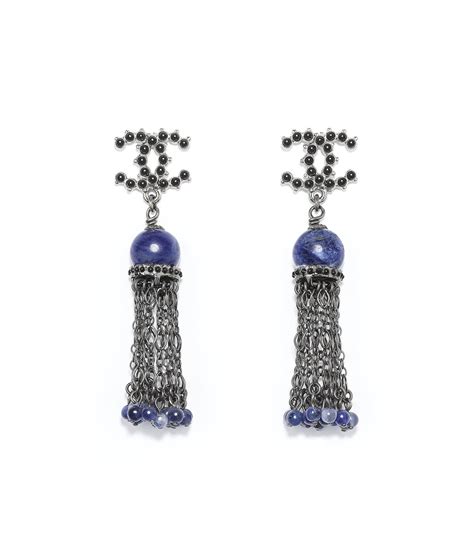 boucles d'oreilles chanel argent|Boucles d'oreilles pendantes Métal & verre Ruthénium  .